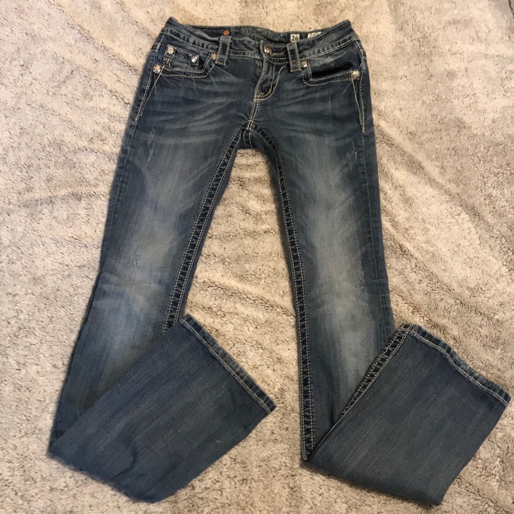Miss Me Med Wash Bootcut Jeans Style JP5908B SZ 26